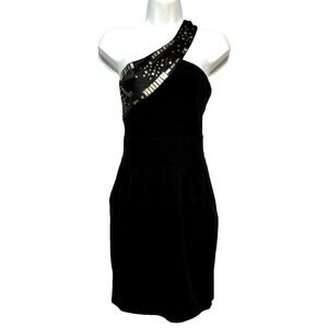 Lotus Y2K Party Glam Embellished One Shoulder Mini Dress Small It Girl Siren